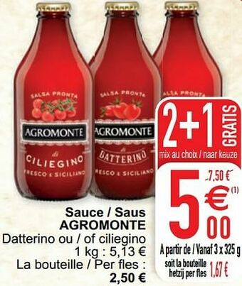 Cora Sauce - saus agromonte aanbieding