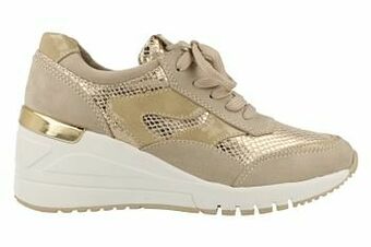 Berca Shoes Marco Tozzi Sneaker Laag Dames Trend Dierenprint - Beige aanbieding