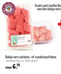 Jumbo Bakje vers varkens- of rundsstoofvlees aanbieding