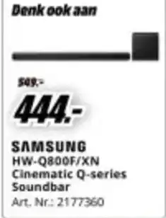 MediaMarkt SAMSUNG HW-Q800F/XN Cinematic Q-series Soundbar aanbieding