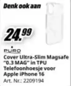 MediaMarkt Cover Ultra-Slim Magsafe "0.3 MAG" in TPU Telefoonhoesje voor Apple iPhone 16 aanbieding