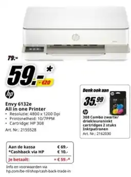 MediaMarkt hp Envy 6132e All in one Printer aanbieding