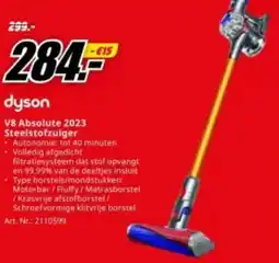 MediaMarkt dyson V8 Absolute 2023 Steelstofzuiger aanbieding