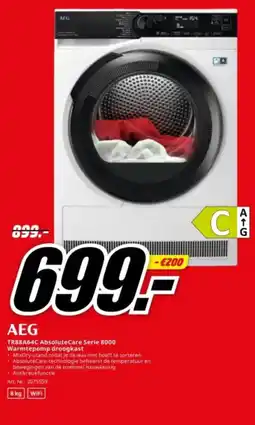 MediaMarkt AEG TR88A64C AbsoluteCare Serie 8000 Warmtepomp droogkast aanbieding