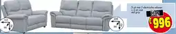 Budget Meubelen 3-zit met 2 electrische relaxen + 2-zit vast stof grijs aanbieding