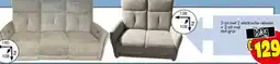 Budget Meubelen 3-zit met 2 electrische relaxen + 2-zit vast stof grijs aanbieding