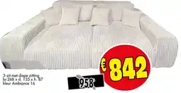 Budget Meubelen 3-zit met diepe zitting aanbieding