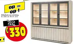 Budget Meubelen Bibliotheek met verlichting aanbieding