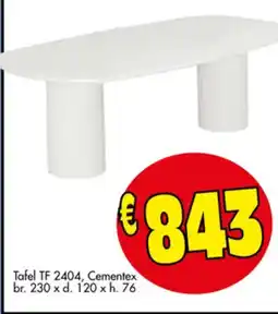 Budget Meubelen Tafel TF 2404, Cementex aanbieding