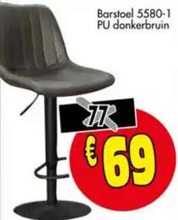 Budget Meubelen Barstoel 5580-1 PU donkerbruin aanbieding