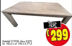 Budget Meubelen Eettafel T19T38, kleur K570 aanbieding