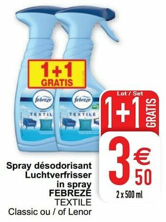 Cora Spray désodorisant luchtverfrisser in spray febreze textile aanbieding