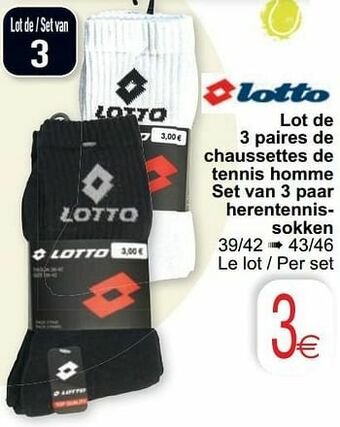 Cora Lot de 3 paires de chaussettes de tennis homme set van 3 paar herentennissokken aanbieding