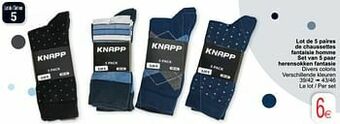 Cora Lot de 5 paires de chaussettes fantaisie homme set van 5 paar herensokken fantasie aanbieding