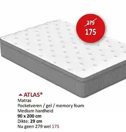 Weba ATLAS Matras Pocketveren gel memory foam aanbieding