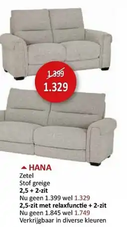 Weba HANA Zetel Stof greige aanbieding