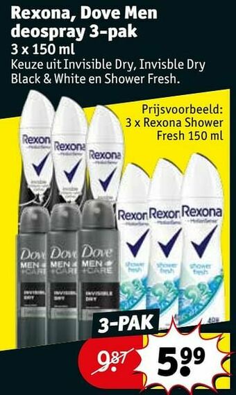 Kruidvat Rexona shower fresh aanbieding