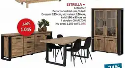 Weba Estrella Eetkamer Decor industrial oak / black aanbieding