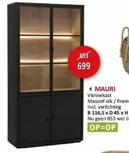 Weba Mauri Vitrinekast Massief eik/fineer aanbieding