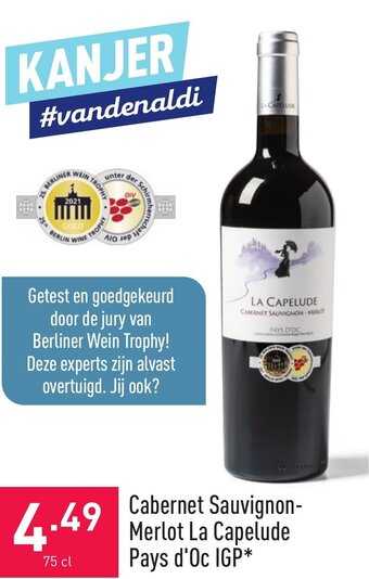 ALDI Cabernet Sauvignon-Merlot La Capelude Pays d'Oc IGP aanbieding