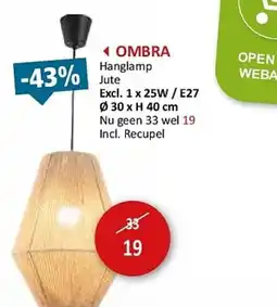 Weba OMBRA Hanglamp aanbieding