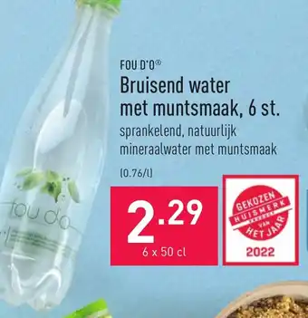 ALDI Fou D'O Bruisend water met muntsmaak, 6 st. aanbieding