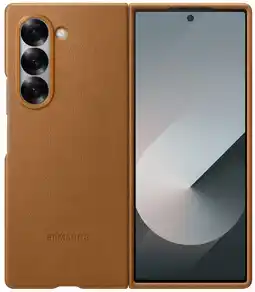 Krëfel Leren backcover voor Galaxy Z Fold6 - Tan aanbieding
