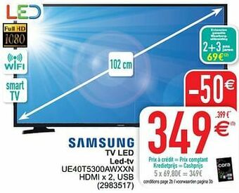 Cora Samsung tv led led-tv ue40t5300awxxn aanbieding
