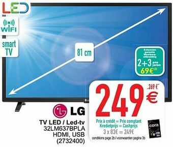 Cora Lg tv led - led-tv 32lm637bpla aanbieding