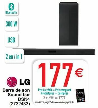 Cora Lg barre de son sound bar dsn4 aanbieding