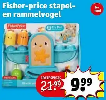 Kruidvat Fisher-price stapelen rammelvogel aanbieding