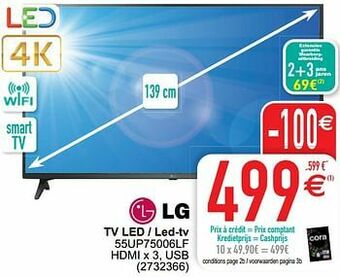 Cora Lg tv led - led-tv 55up75006lf aanbieding