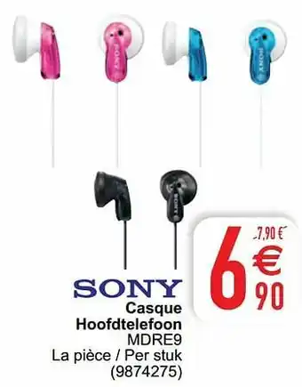 Cora Sony casque hoofdtelefoon mdre9 aanbieding