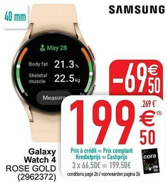 Cora Samsung galaxy watch 4 rose gold aanbieding