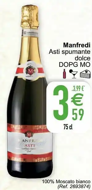 Cora Manfredi asti spumante dolce dopg mo aanbieding