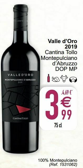 Cora Valle d’oro 2019 cantina tollo montepulciano d’abruzzo dop mp aanbieding