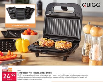 ALDI Quigg Combitoestel voor croques, wafels en grill aanbieding