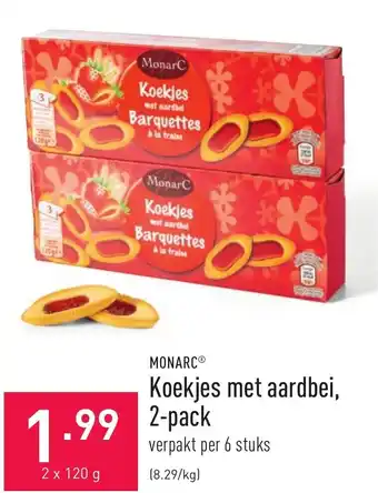 ALDI Monarc Koekjes met aardbei, 2-pack aanbieding