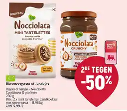 Delhaize Biosmeerpasta of -koekjes aanbieding