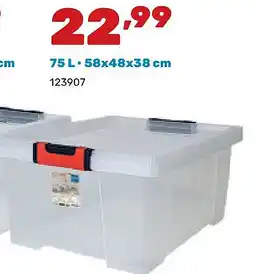 Happyland Opbergbox clip 75 L • 58x48x38 cm aanbieding