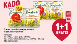 Delhaize Franse sperzieboontjes, erwten of erwten/wortelen aanbieding