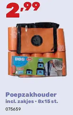 Happyland Poepzakhouder incl. zakjes • 8x15 st aanbieding
