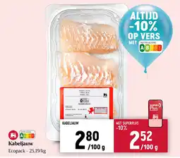 Delhaize Kabeljauw aanbieding