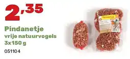 Happyland Pindanetje vrije natuurvogels 3x150 g aanbieding