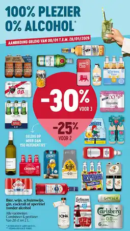 Delhaize Bier, wijn, schuimwijn, gin, cocktail of aperitief zonder alcohol aanbieding