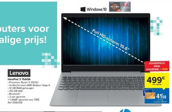 Carrefour Lenovo IdeaPad 3 15ADA aanbieding