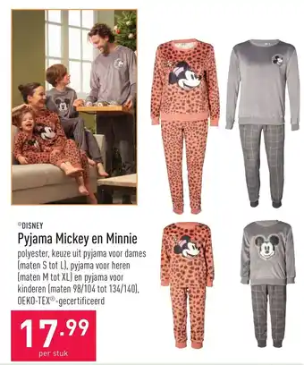 ALDI Disney Pyjama Mickey en Minnie aanbieding