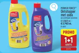 ALDI Power force ontstopper met soda aanbieding