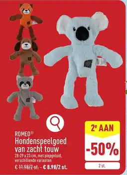 ALDI Romeo hondenspeelgoed van zacht touw aanbieding