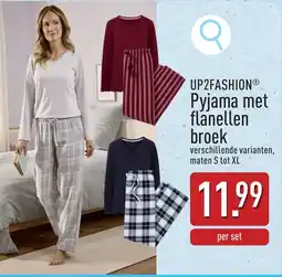 ALDI Up2fashion pyjama met flanellen broek aanbieding